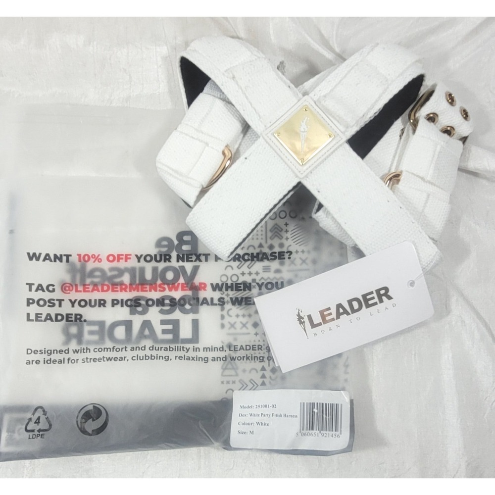 Underwear Expert Leader White Party Fetish Harness for‎ Men - White - Medium
